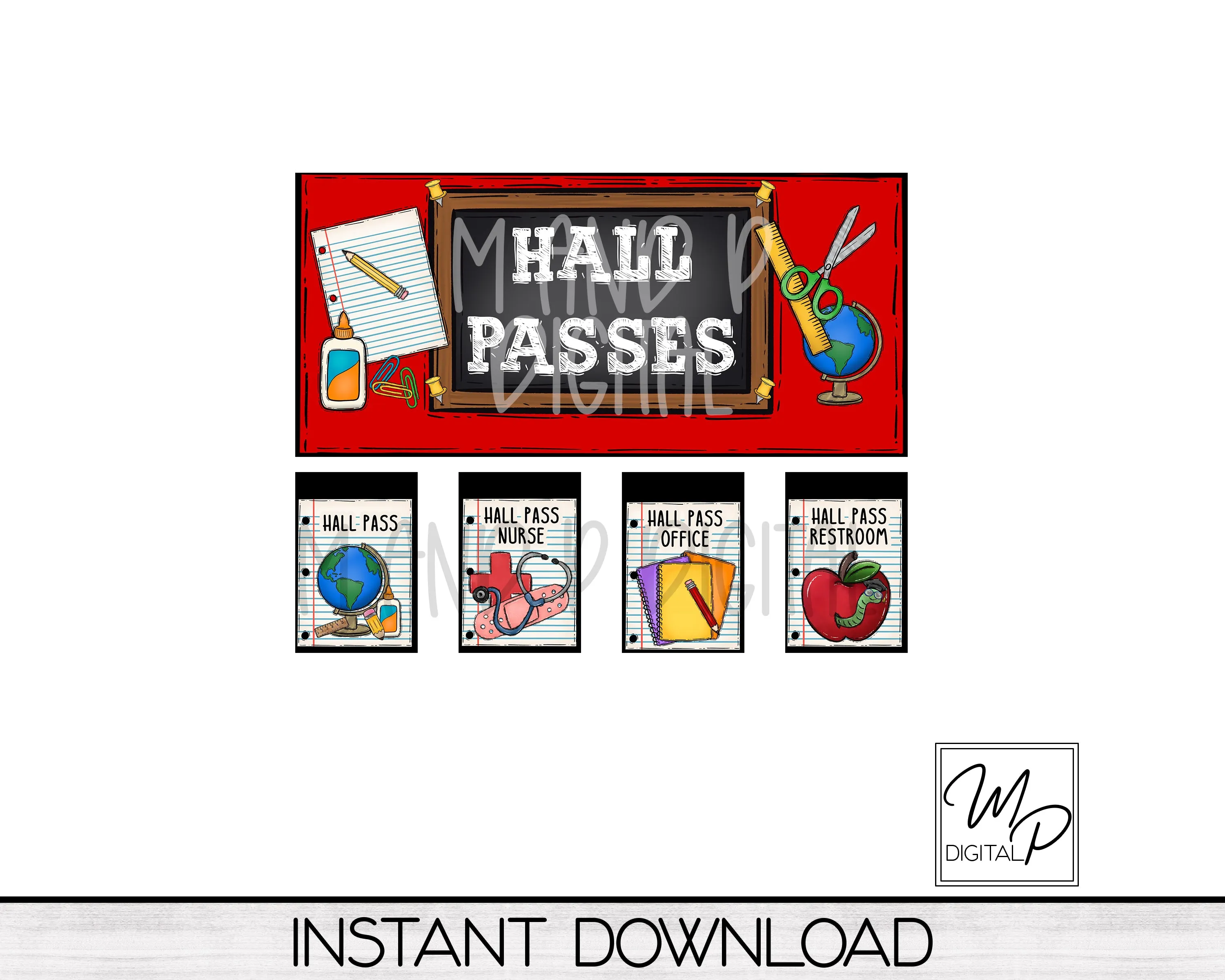 Hall Pass Bundle Key Hanger PNG Sublimation Design, Digital Download