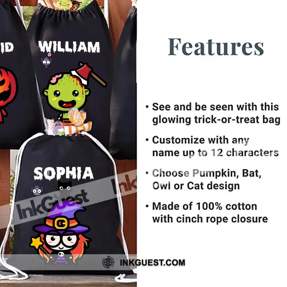 Halloween Characters - Halloween Season - Personalized String Bag, Halloween Gift