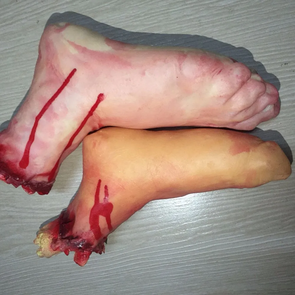 Halloween Horror Props Bloody Hand Haunted House Terror Party Decoration Scary Hand Finger Leg Foot Brain Heart