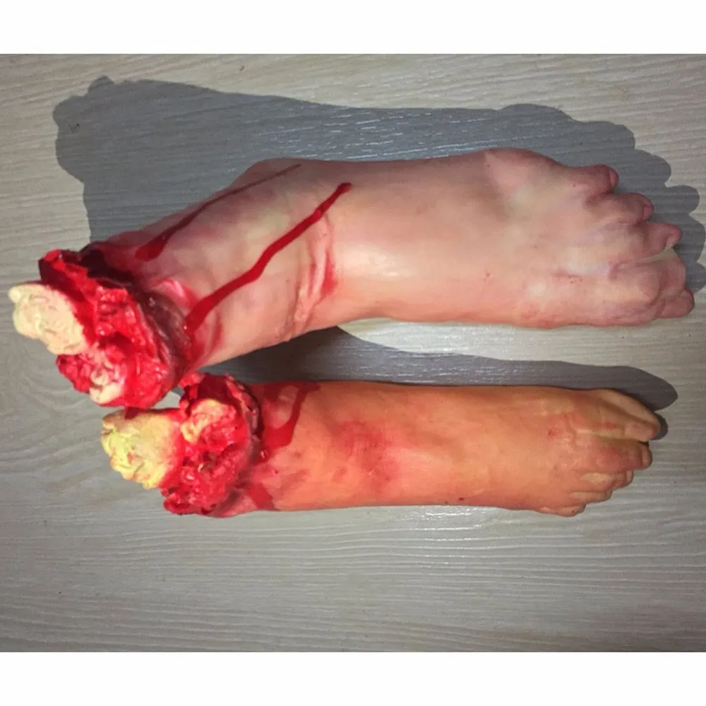 Halloween Horror Props Bloody Hand Haunted House Terror Party Decoration Scary Hand Finger Leg Foot Brain Heart