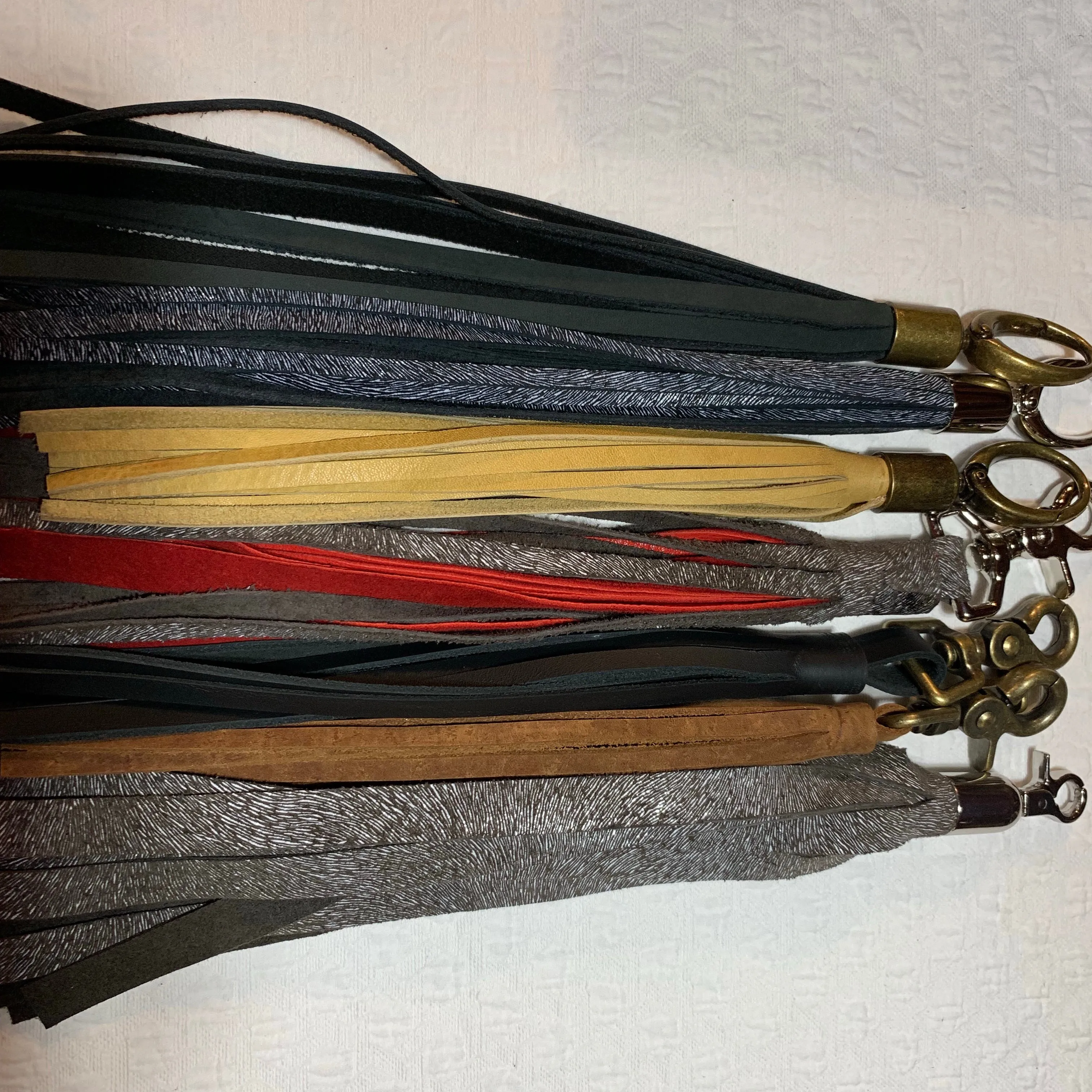 Hand Cut Leather Bag Tassels