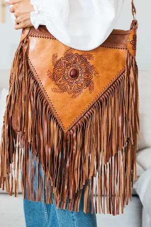 HARMONY FRINGE BAG VINTAGE TAN