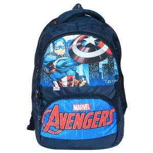 Heart Home Marvel Captain America Print School Bag for Kids|Stylish Backpacks for Kids|Rexine Waterproof Shoulder Straps Bag (Blue)