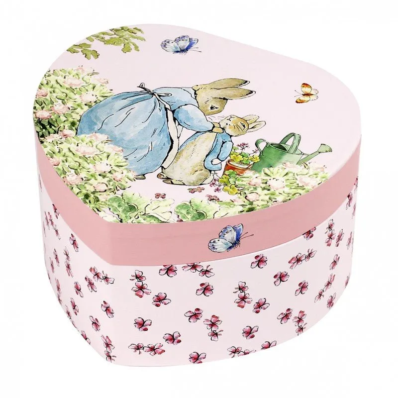 Heart - Shaped Musical Jewellery Box: Peter Rabbit