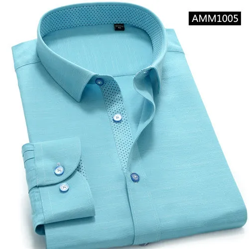 High Quality Solid Cotton Long Sleeve Shirt #AMM1X