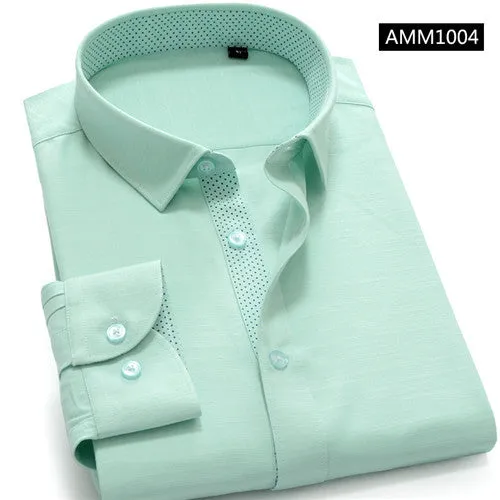 High Quality Solid Cotton Long Sleeve Shirt #AMM1X