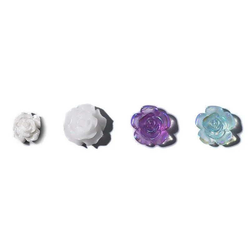 Ice translucent color three-dimensional camellia manicure accessories Light translucent ice translucent pearl color AC-030014