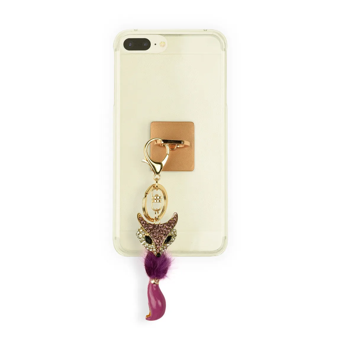 iOrigin Ring Grip/ Kick Stand   Acrylic Diamond Studded Fox Key Chain for Mobile Phones & Tablets