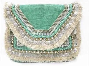 Juniper Boho Clutch - Aqua