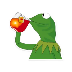 Kermit Sipping Tea Sticker