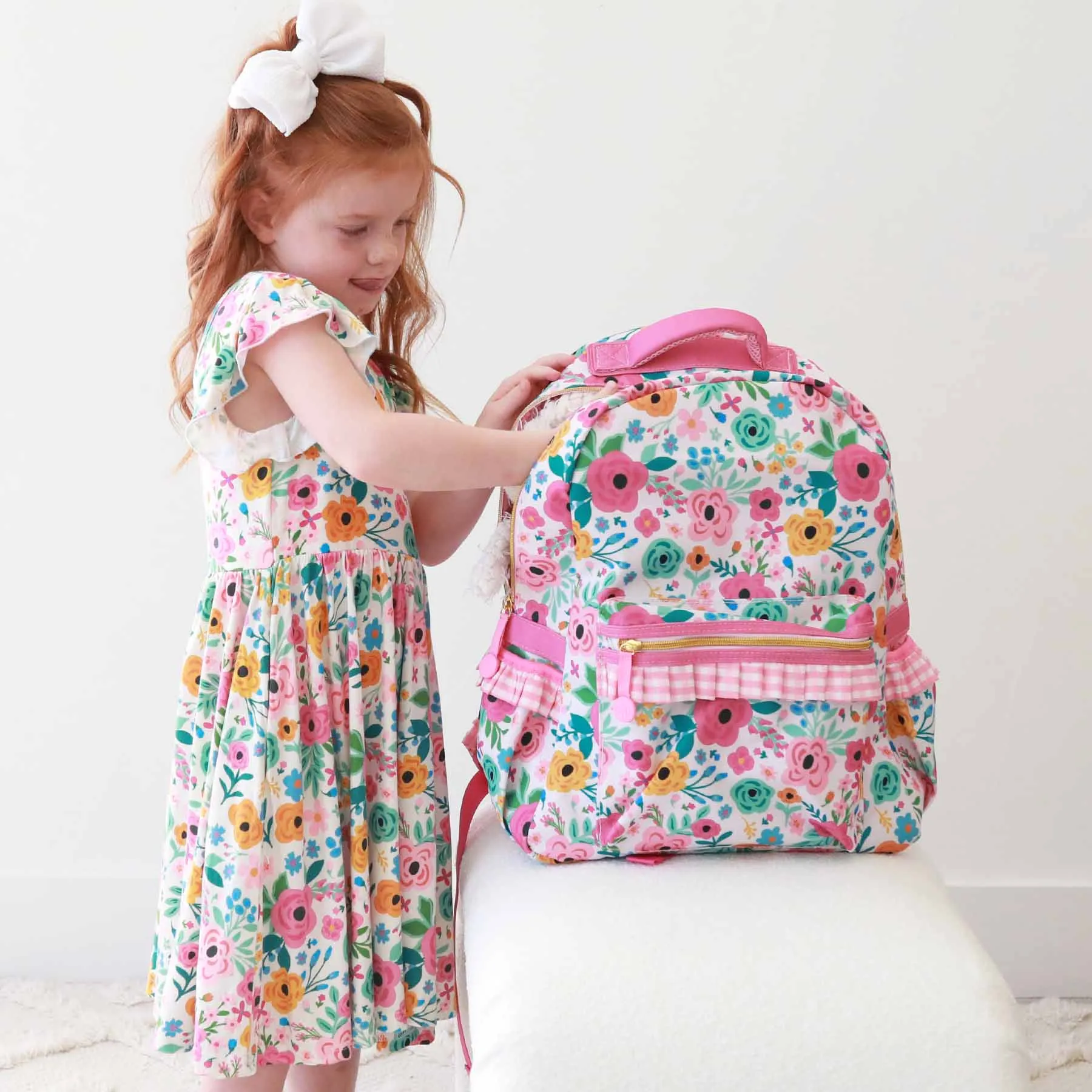 Kids Ruffle Backpack | Pretty Poppies