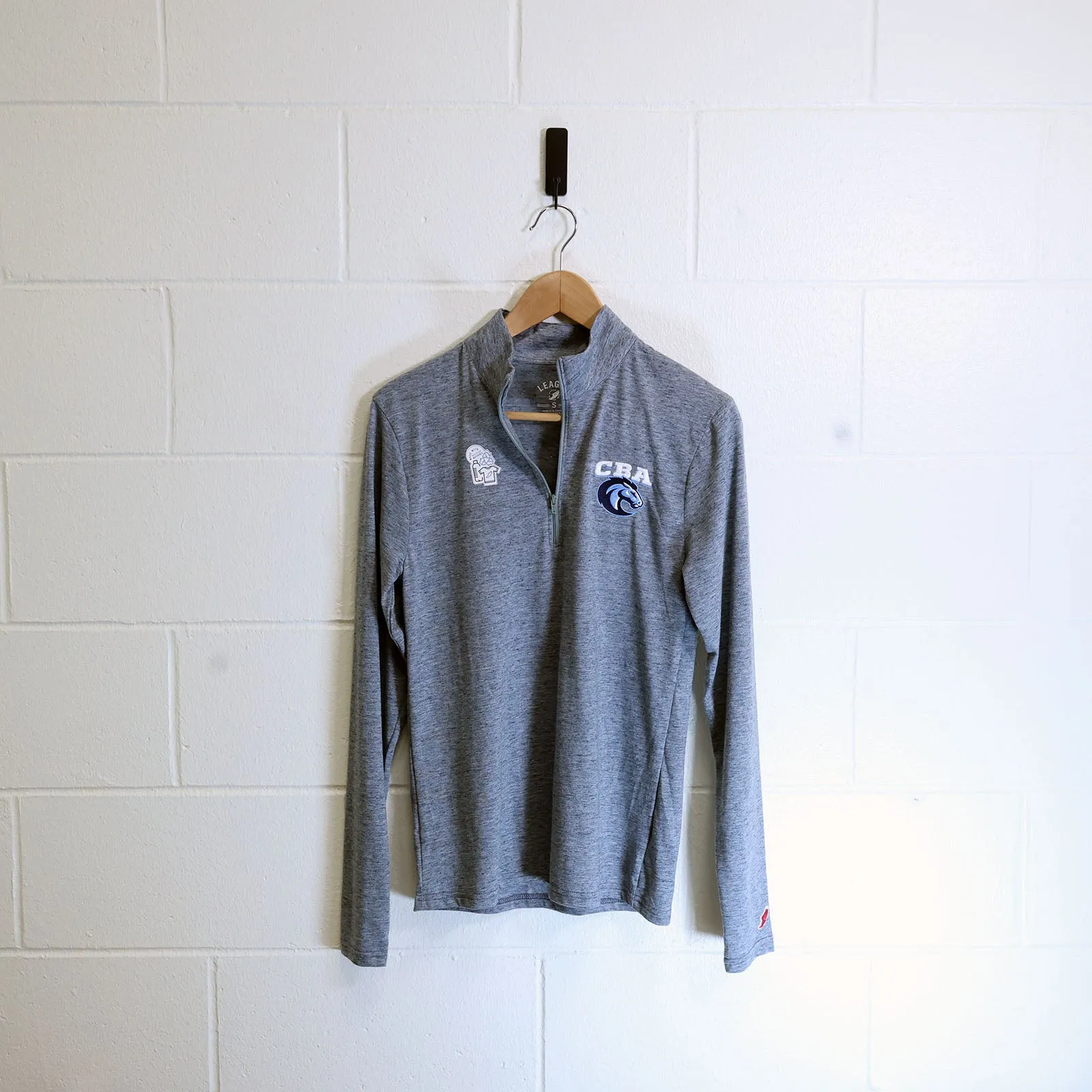 L2 Reclaim 1/4 zip heathered grey/blue