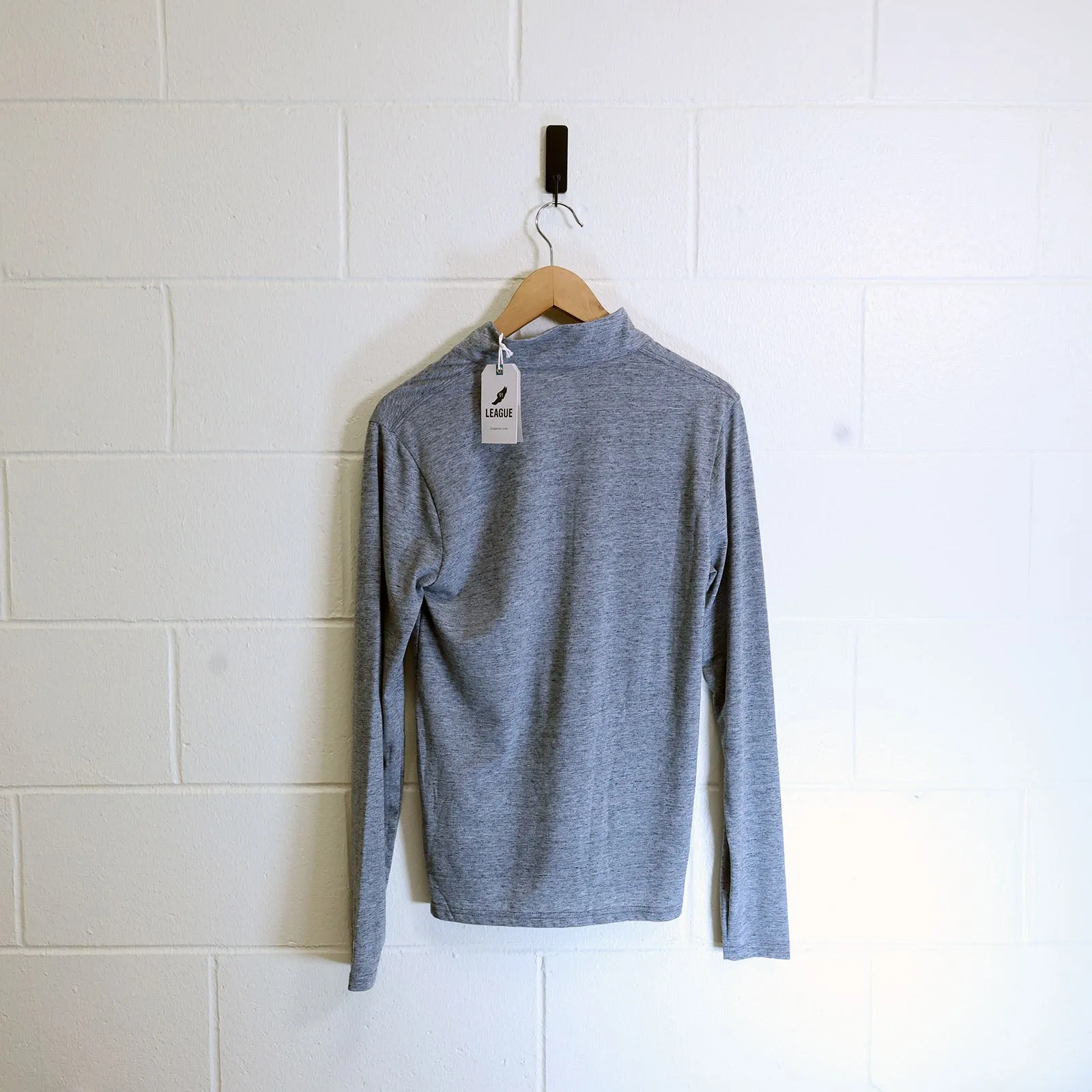 L2 Reclaim 1/4 zip heathered grey/blue