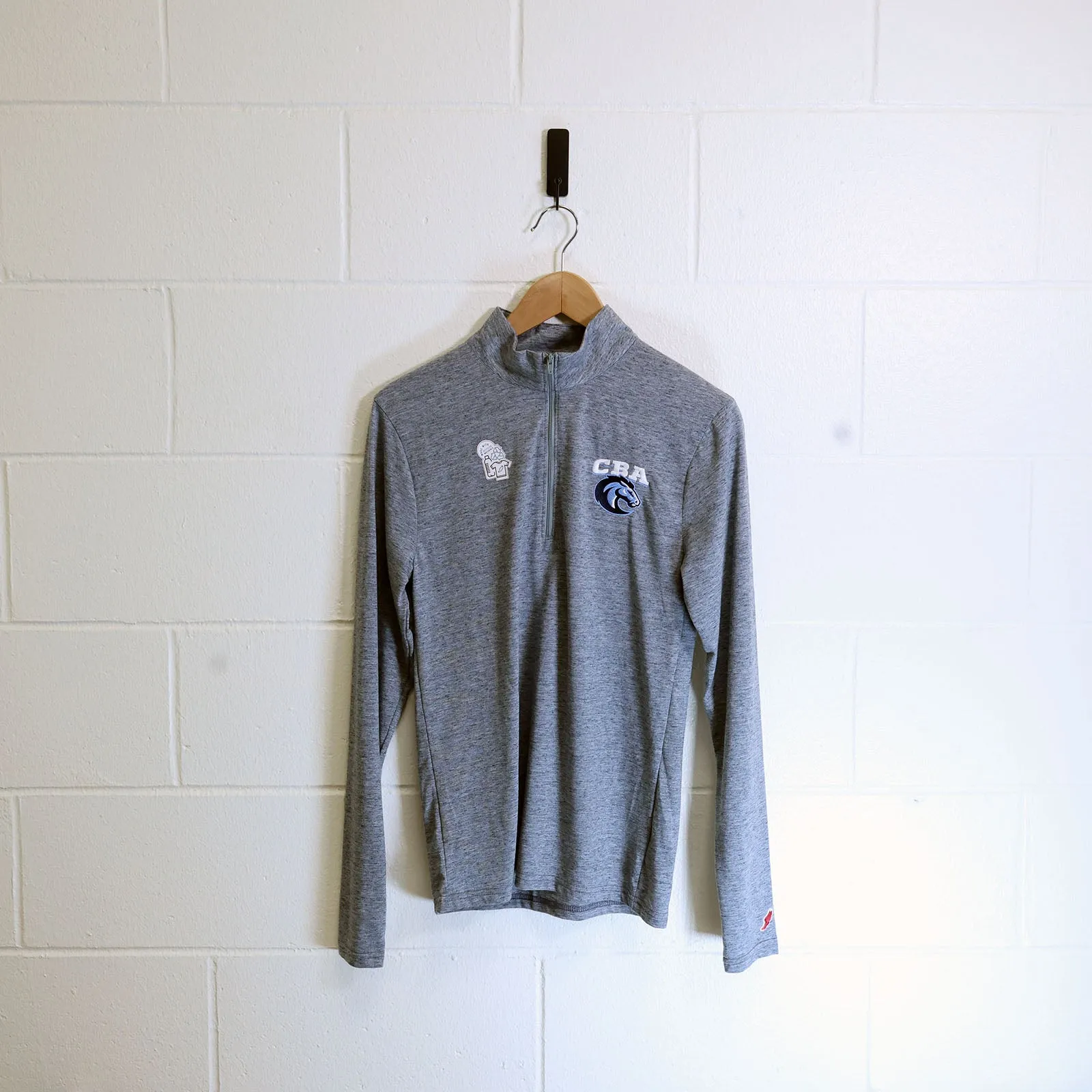 L2 Reclaim 1/4 zip heathered grey/blue