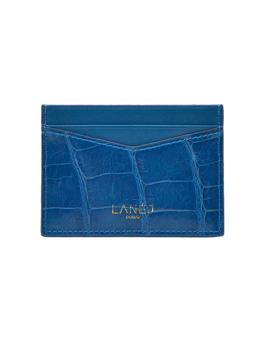 Lake Blue Crocodile Signatue Card Holder