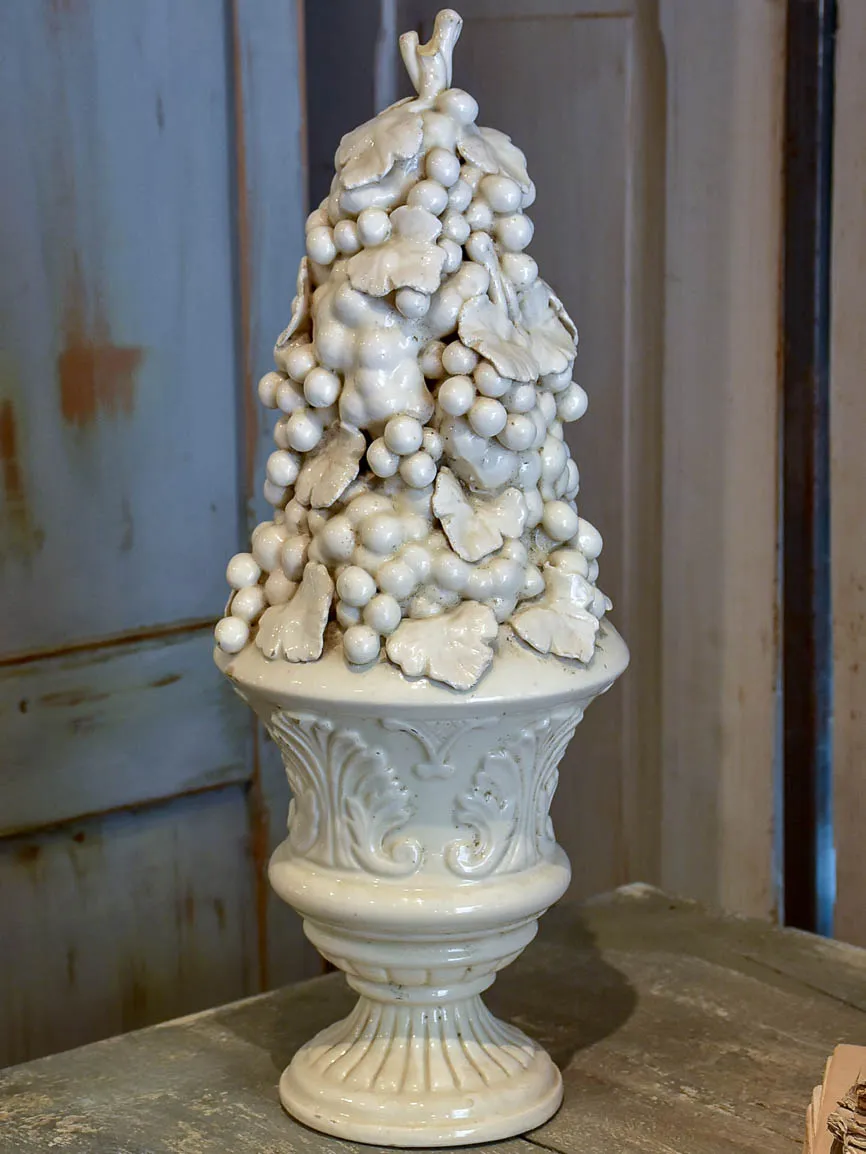 Large antique Italian porcelain grape ornament