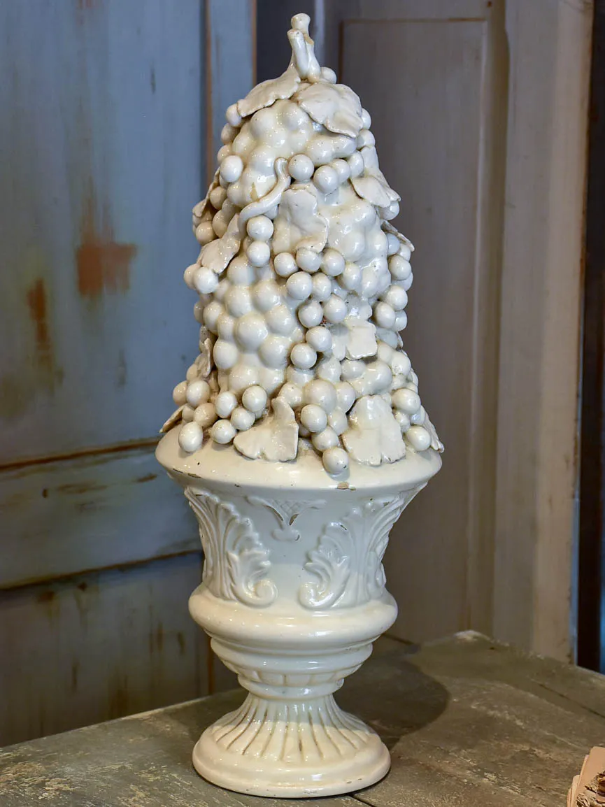 Large antique Italian porcelain grape ornament