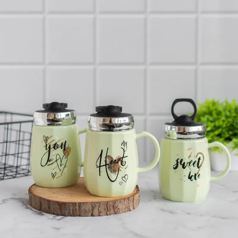 Lime Green Coffee Mug With Lid