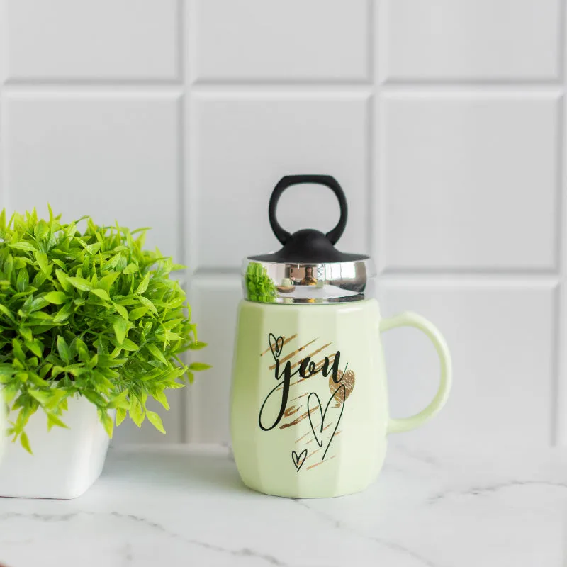 Lime Green Coffee Mug With Lid