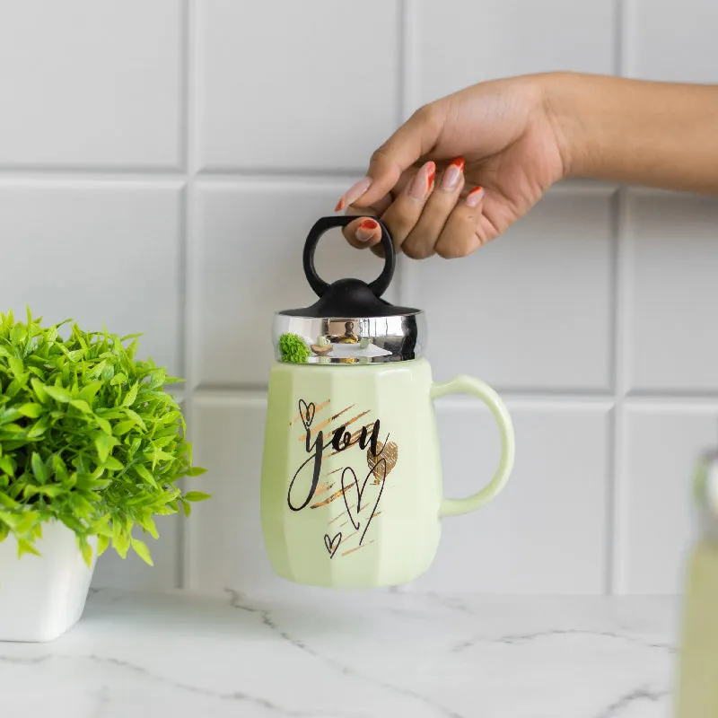 Lime Green Coffee Mug With Lid