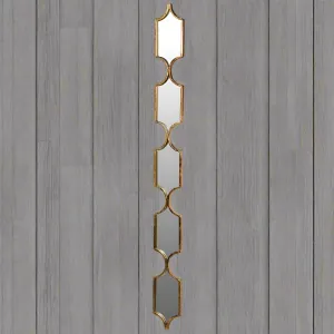 Long & Narrow Gilt Wall Mirror - 144cm