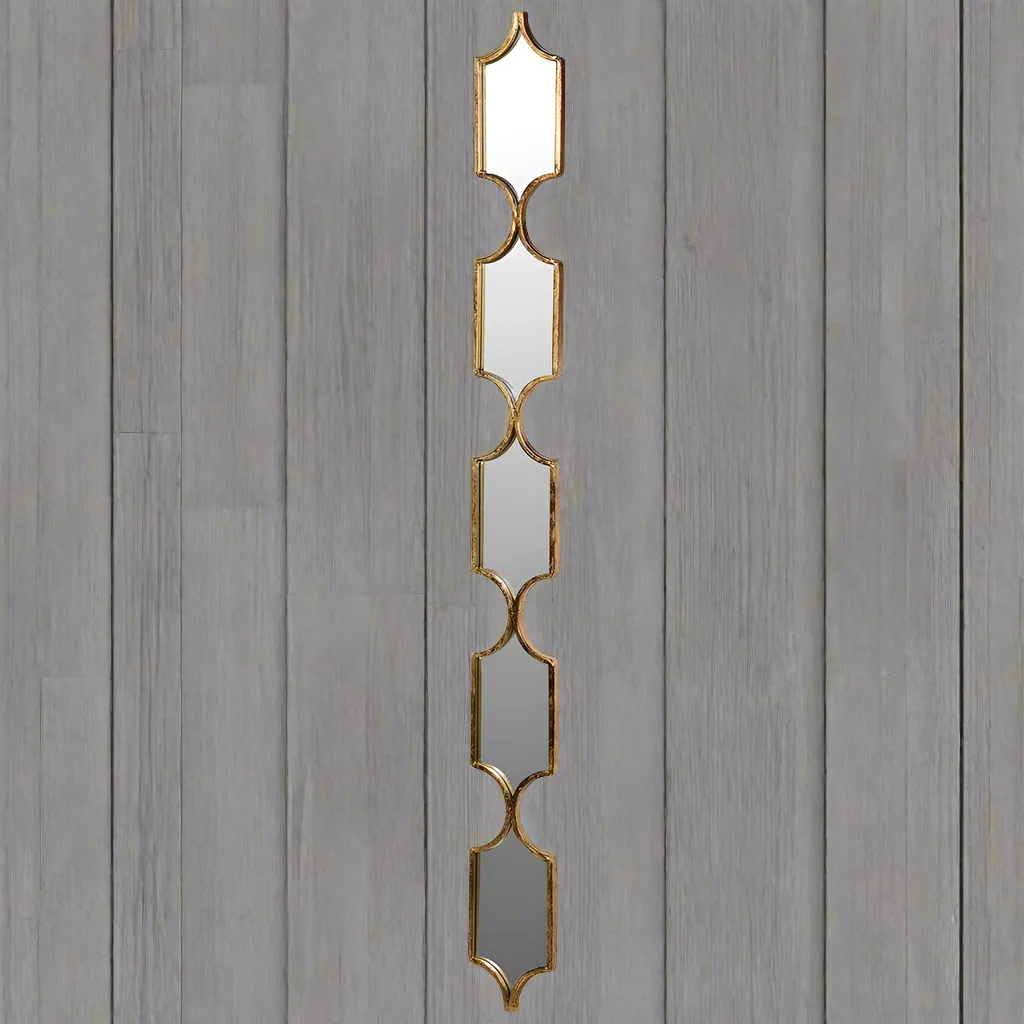 Long & Narrow Gilt Wall Mirror - 144cm