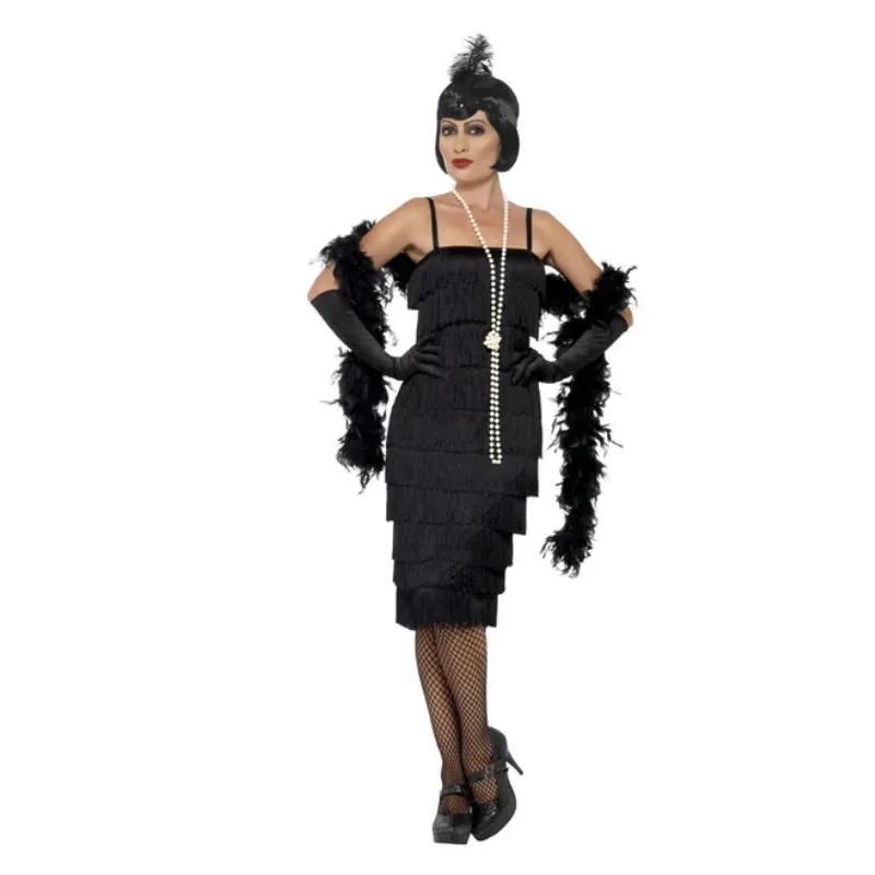 Long Black Flapper Dress