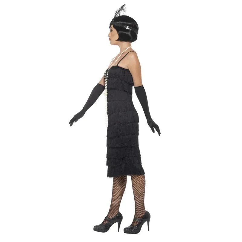 Long Black Flapper Dress