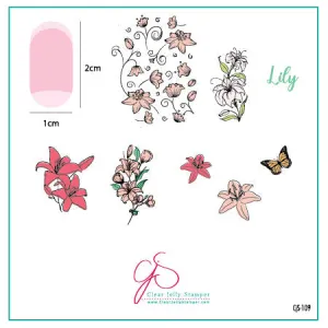 Lovely Lilies (CjS-109) Steel Layered Nail Art Stamping Plate