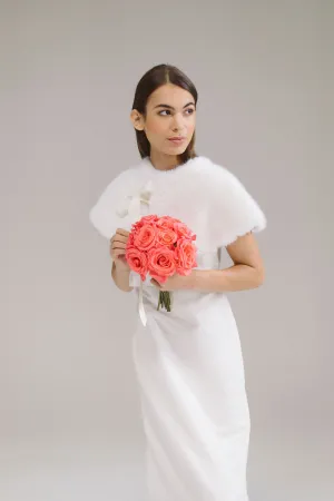 Lucilla: Faux Fur Short Bridal Cape