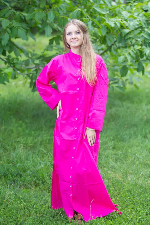 Magenta Charming Collars Style Caftan in Plain and Simple Pattern