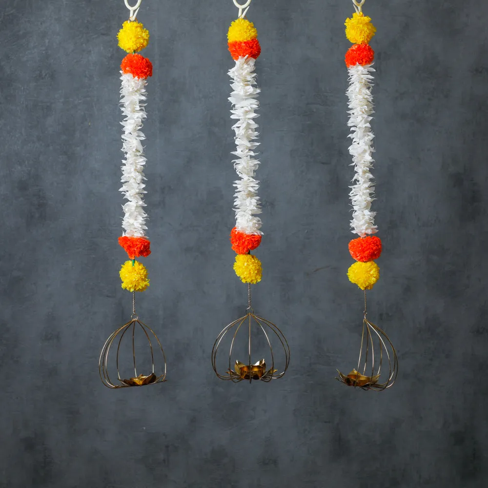 Marigold Lotus Hanging Diya