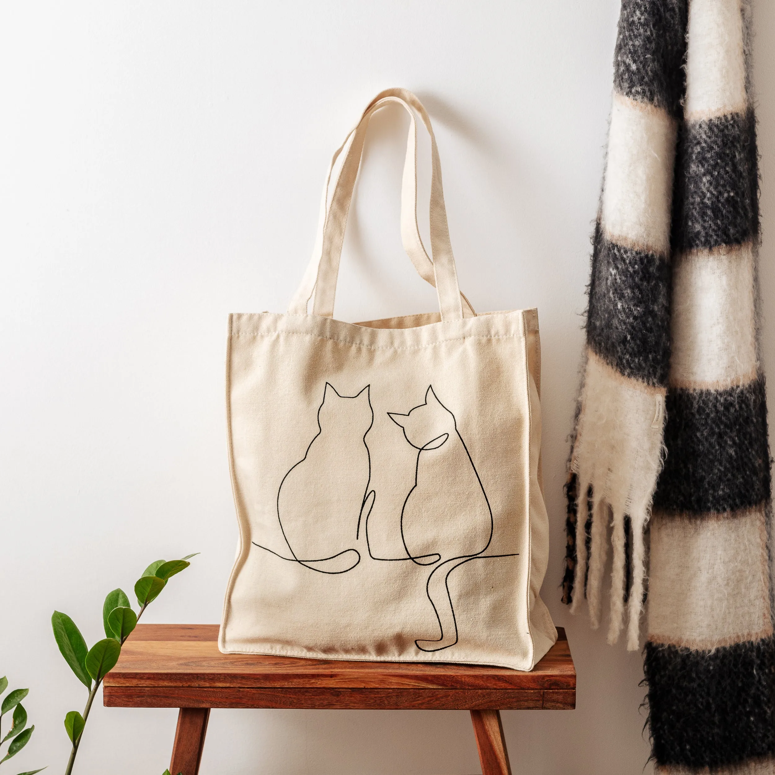 MILO CAT TOTE BAG - CREAM