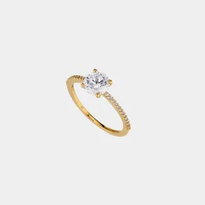 MODERN LOVE ROUND CZ RING