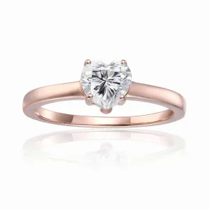 Moissanite Solitaire Heart Ring