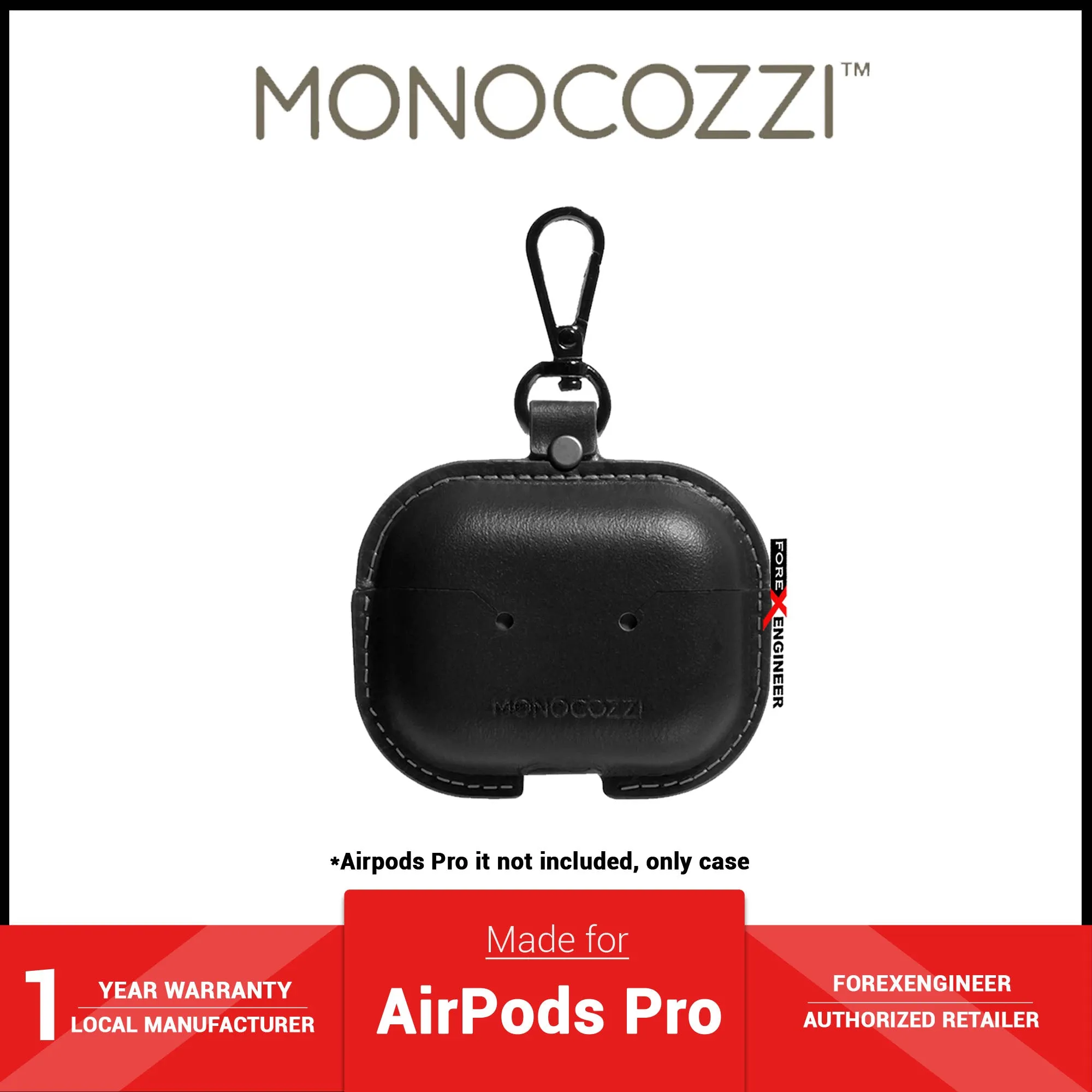 Monocozzi Exquisite for AirPods Pro - Genuine Leather Case  - Black ( Barcode : 4895199105904 )