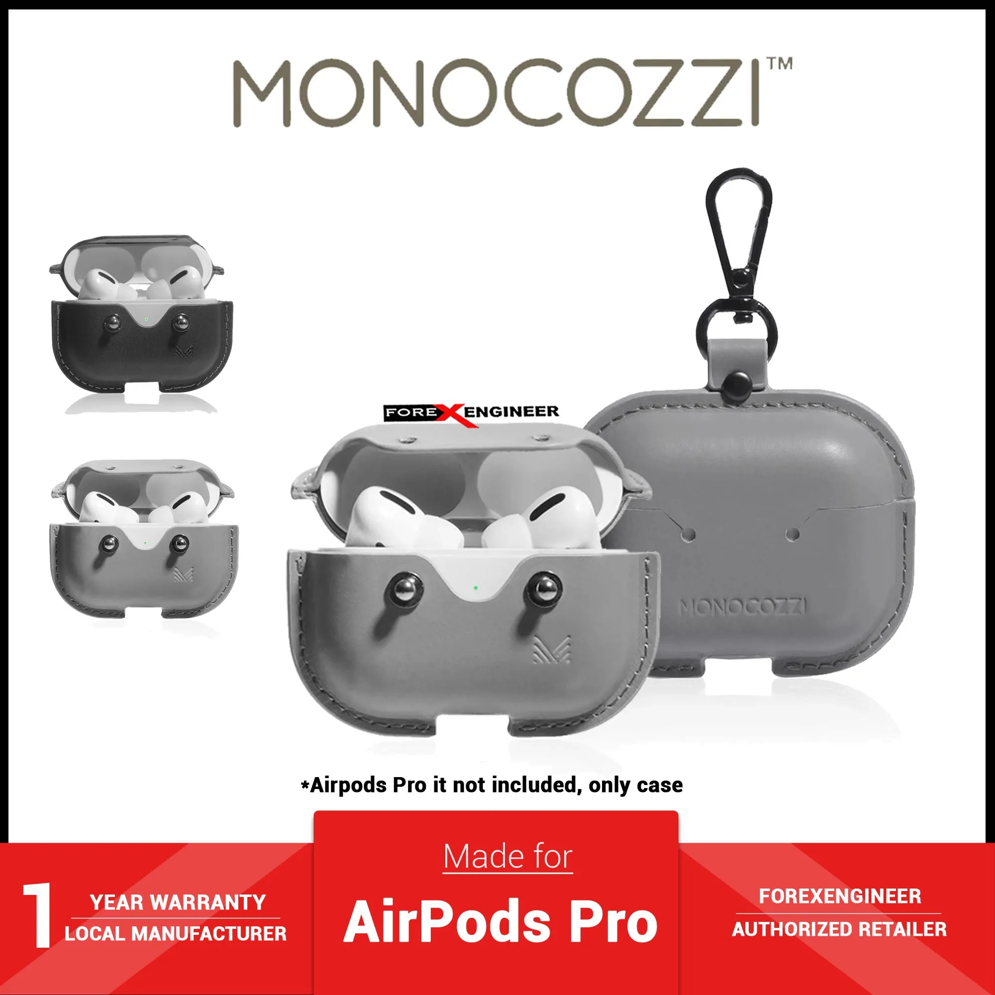 Monocozzi Exquisite for AirPods Pro - Genuine Leather Case  - Black ( Barcode : 4895199105904 )