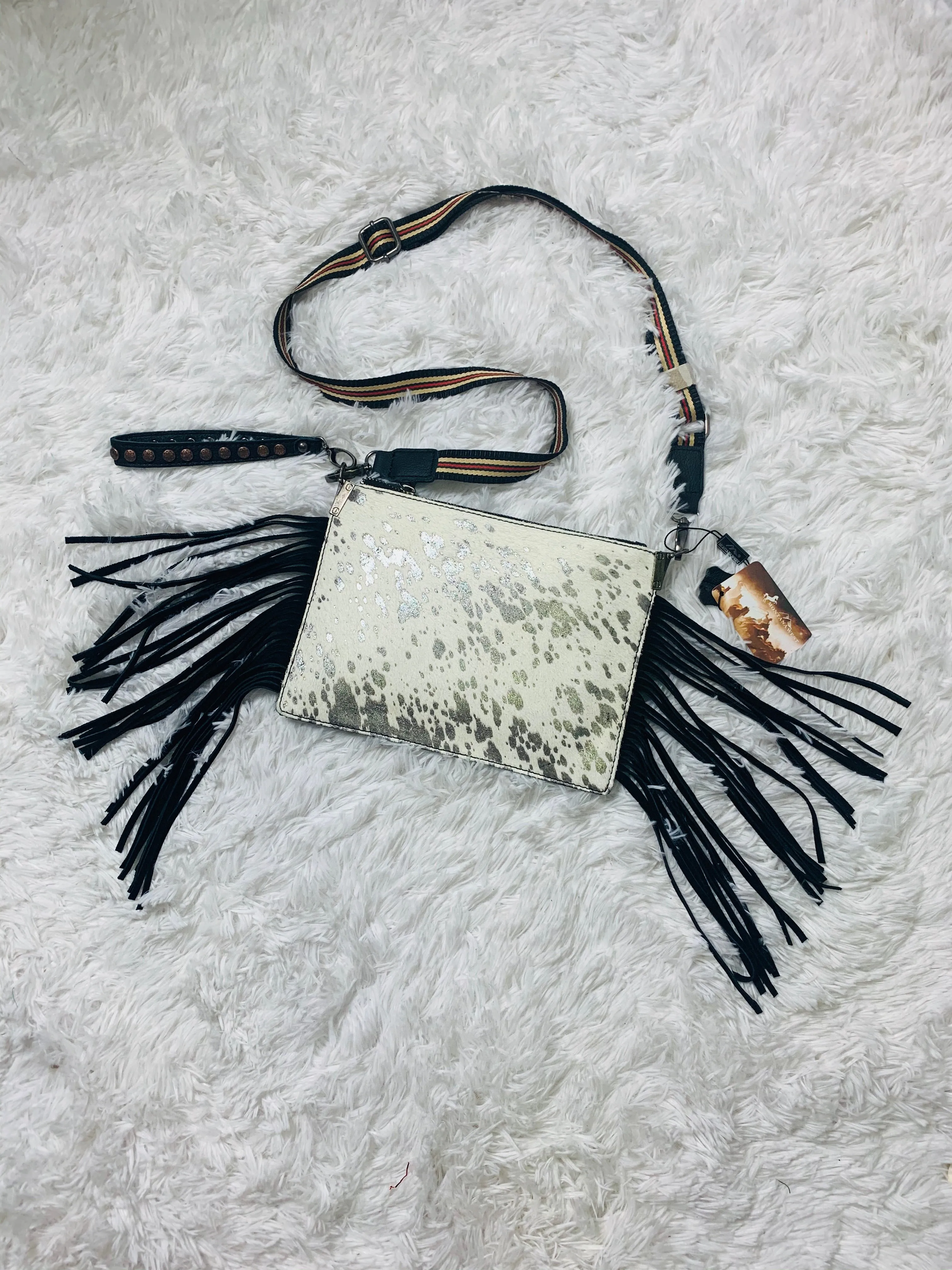 Montana West Hair-On Fringe Clutch/Crossbody