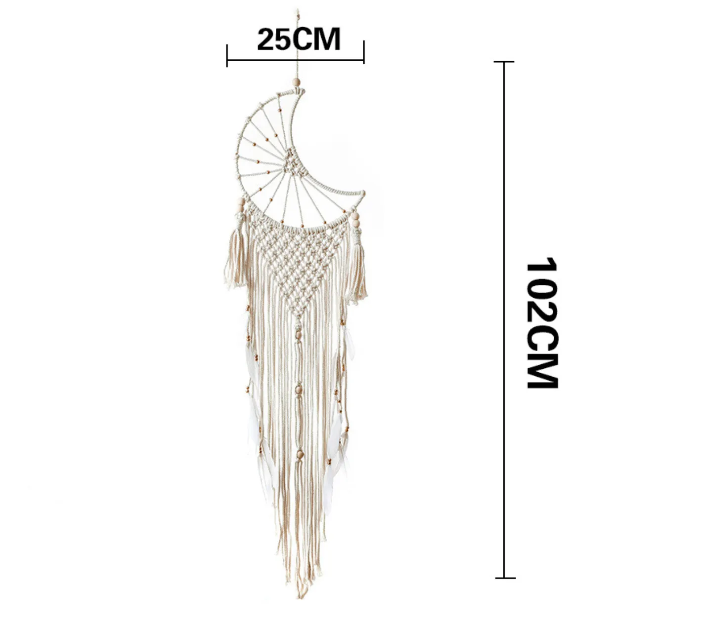 Moon Macrame Wall Hanging Dreamcatcher