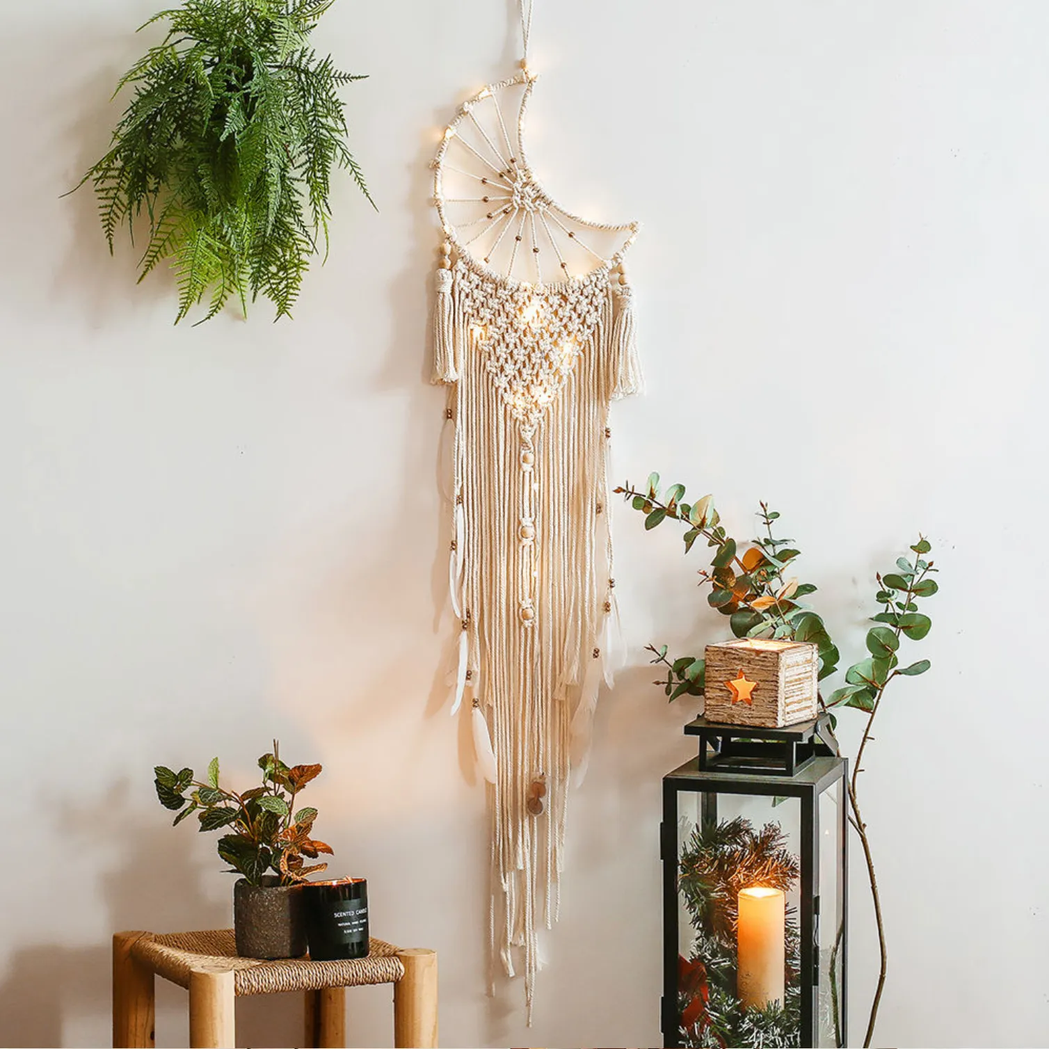 Moon Macrame Wall Hanging Dreamcatcher