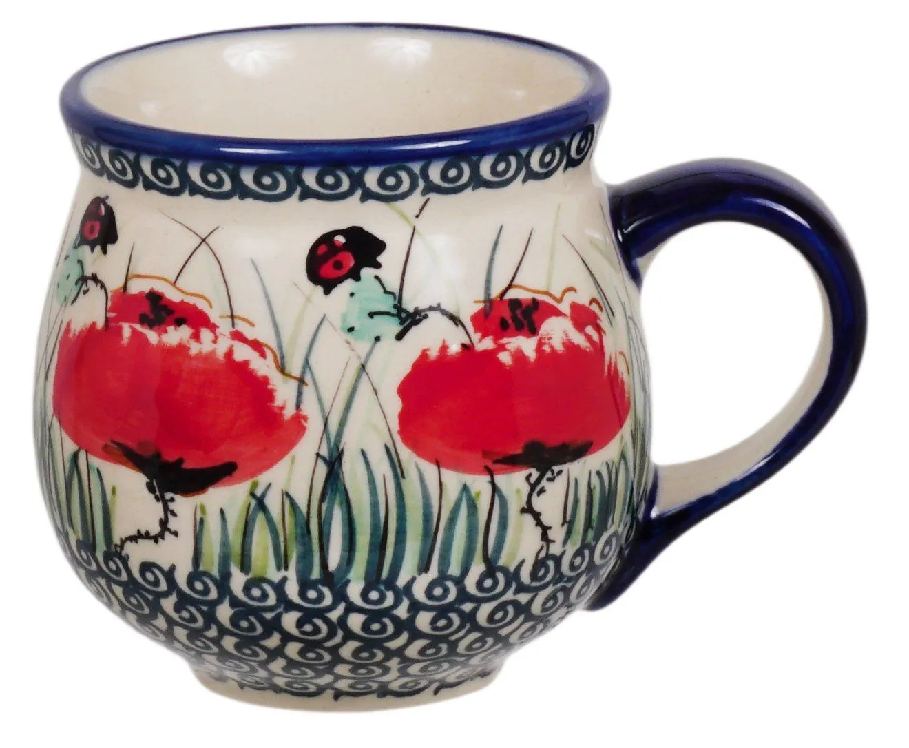 Mug, Belly Mug, 10oz Medium in "Poppy Paradise" by Manufaktura | K090S-PD01