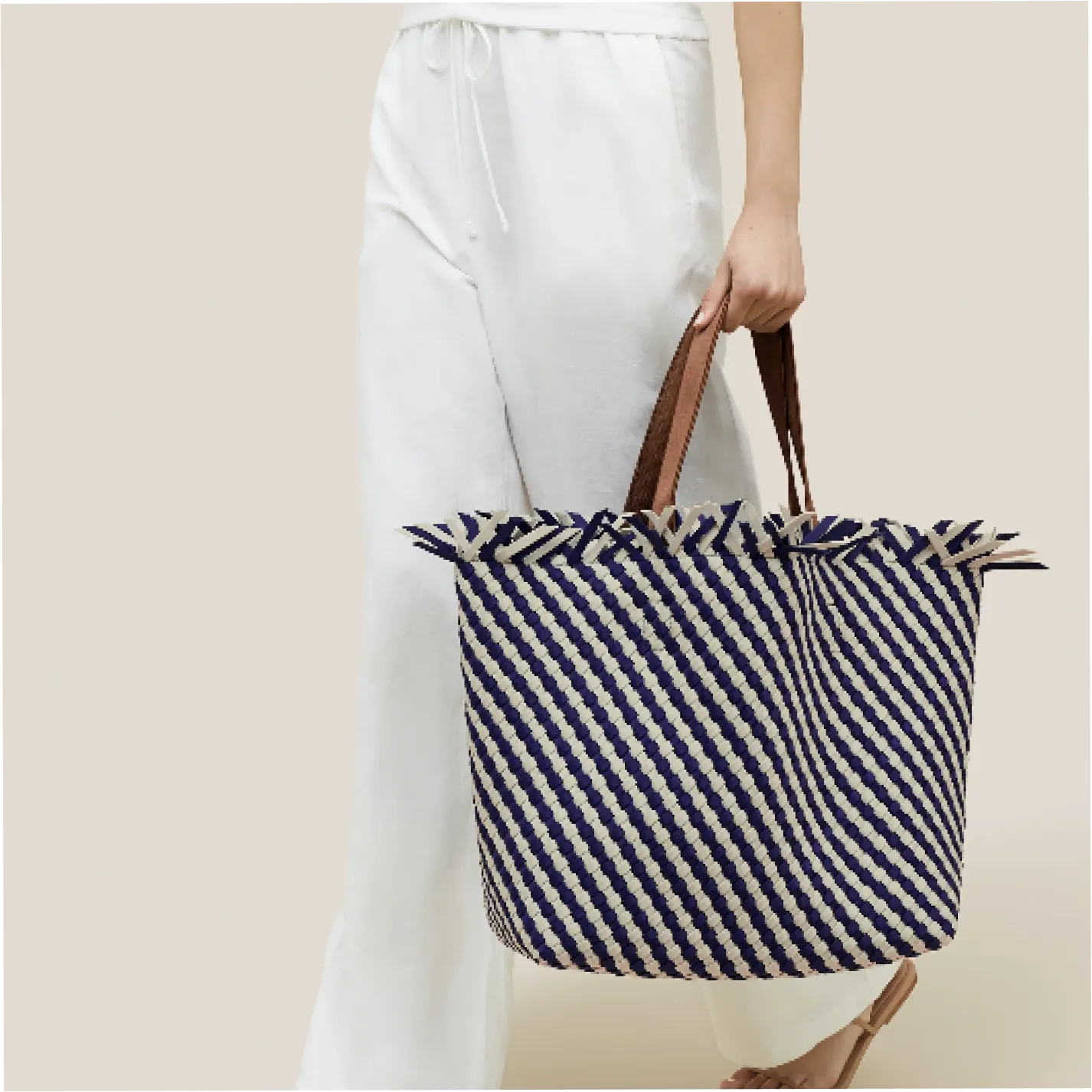 naghedi havana venice striped large tote