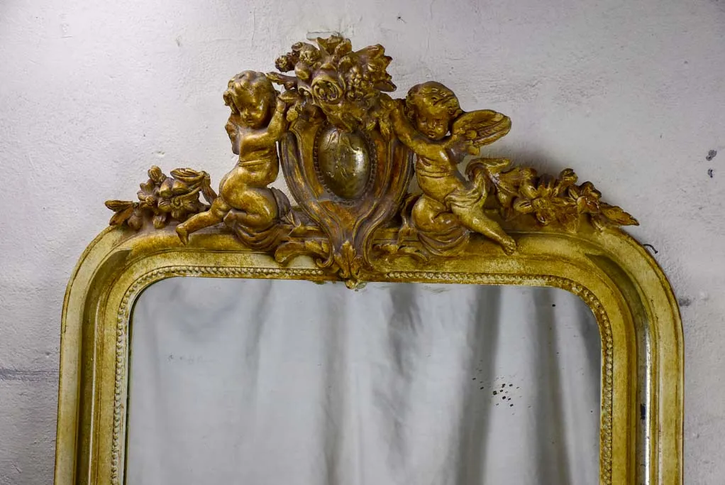 Napoleon III mirror with cherubs 30¼" x 61½"