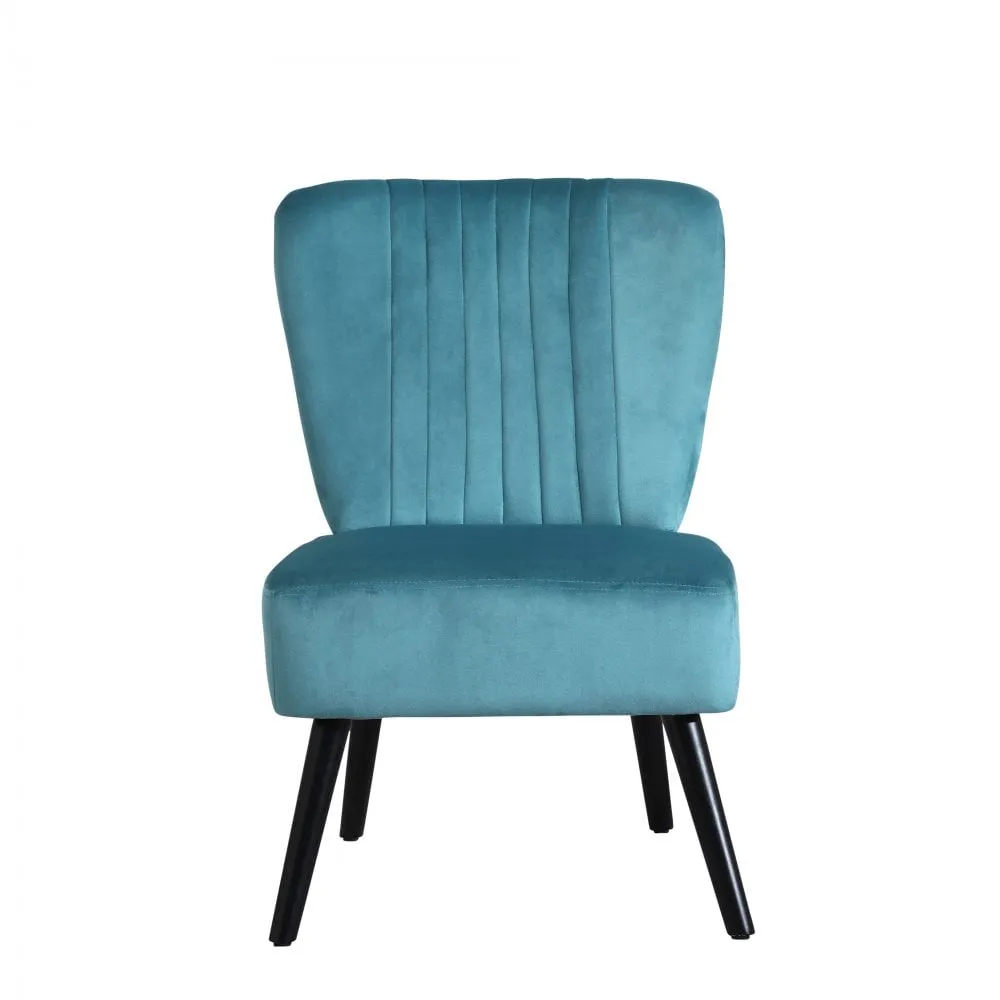 Neo Ragusa Teal Crushed Velvet Shell Accent Chair