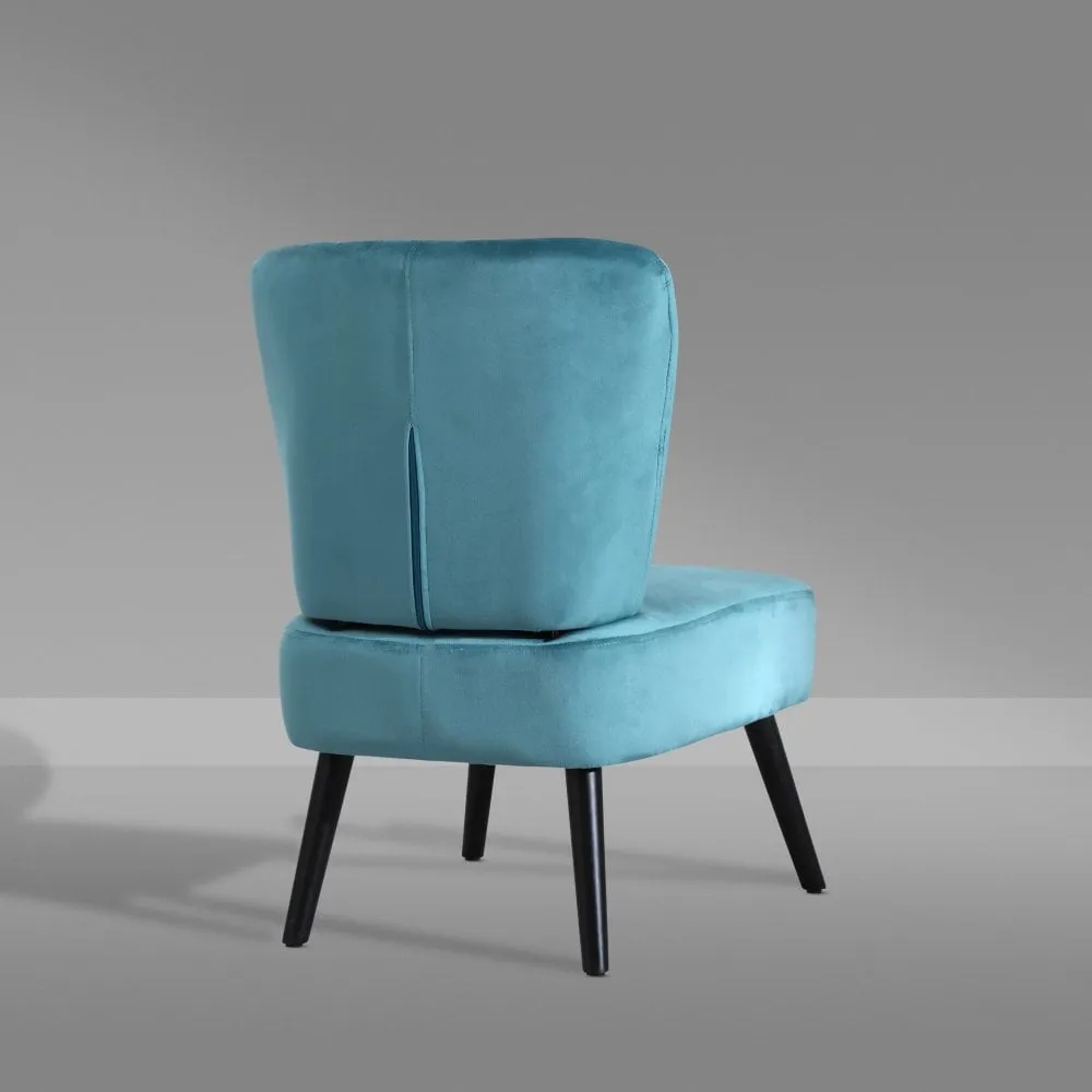 Neo Ragusa Teal Crushed Velvet Shell Accent Chair