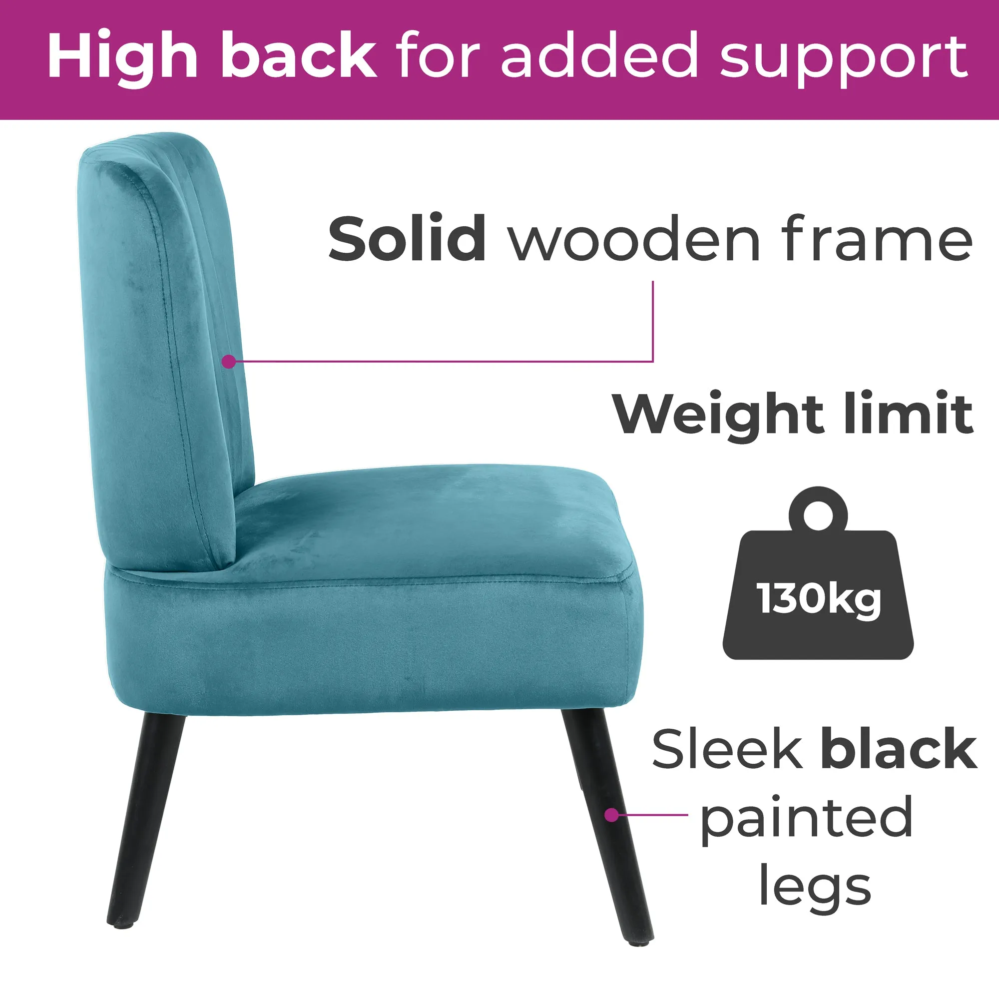 Neo Ragusa Teal Crushed Velvet Shell Accent Chair