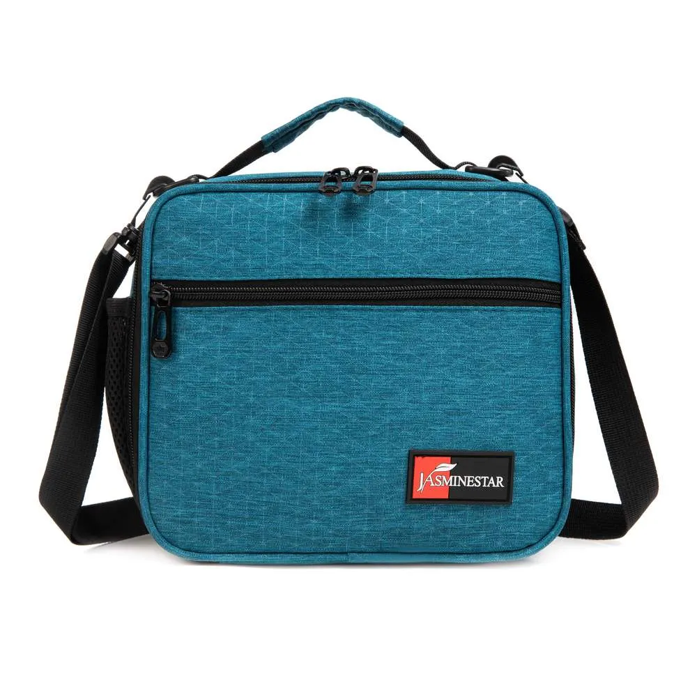 (NET) Blue Insulated Lunch Bag For With Shoulder Strap