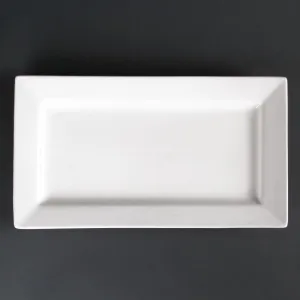 Olympia Lumina Wide Rim Rectangular Plates White 310mm (Pack of 2) - CD631