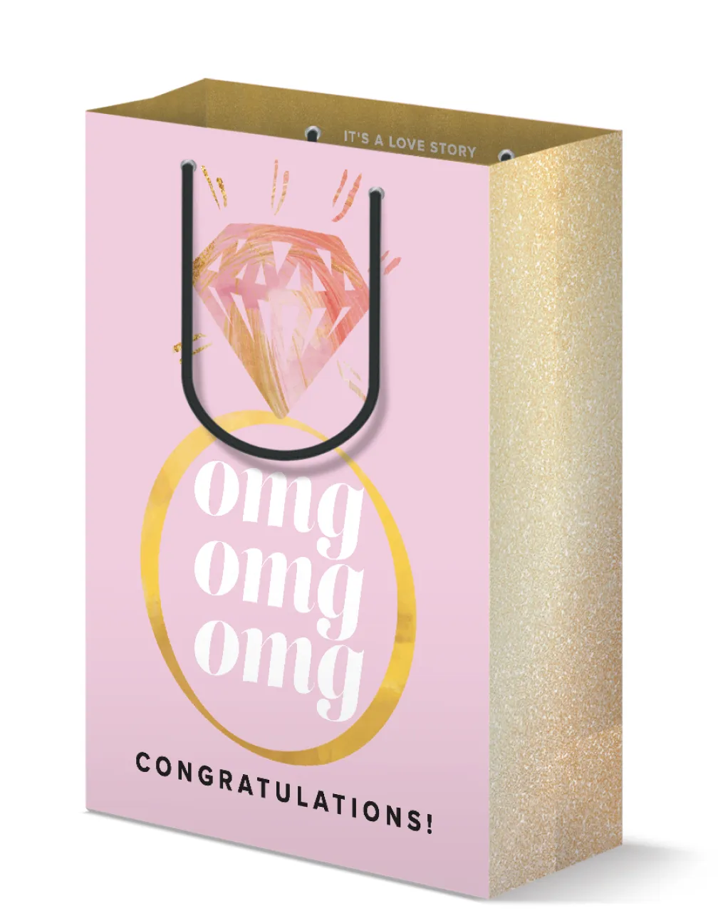 OMG Pink Diamond Engagement Ring Wedding Congrats Gift Bag