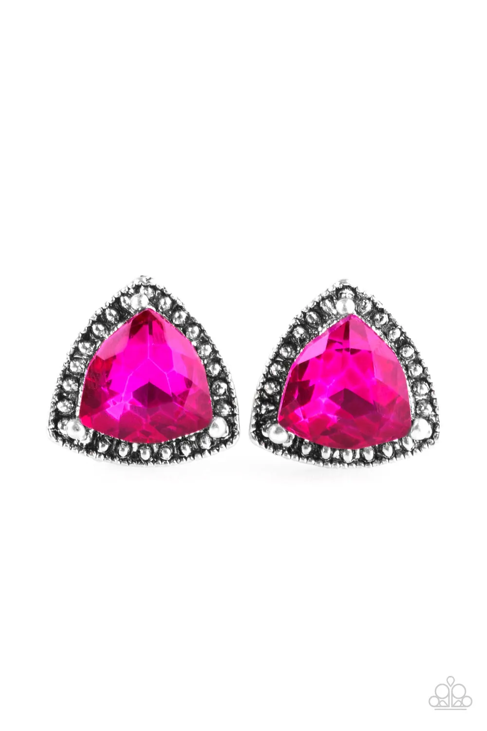 Open Door Jewelry - Daringly Duchess - Pink Post Post Earrings - Paparazzi Accessories